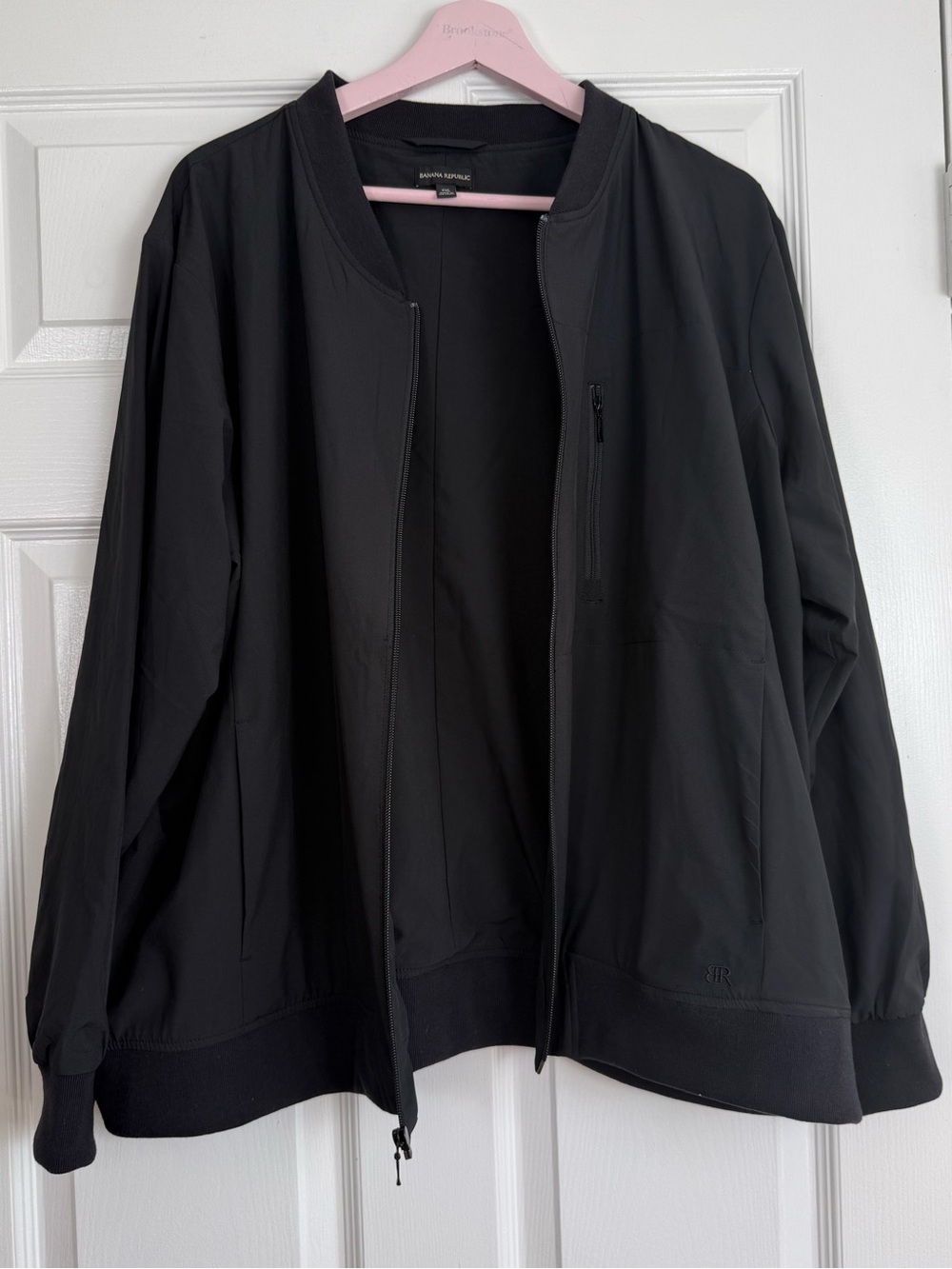Banana Republic Solid Black Topper Bomber Jacket XXL